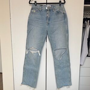 Re/Done Light Blue Distressed Boyfriend Jeans
